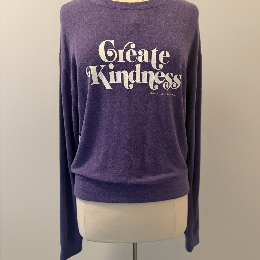 Spiritual Gangster Create Kindness Heather Plum Crew Neck Sweater